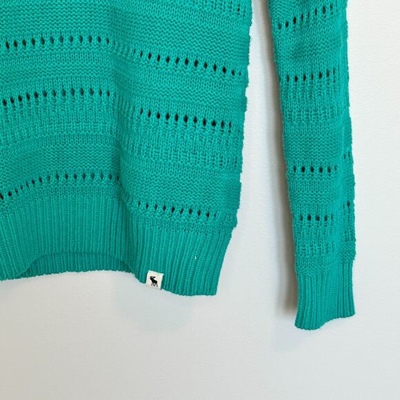 Abercrombie Kids Girls Pullover Sweater Size 13/14 Open Knit Crochet Preppy - Picture 3 of 7
